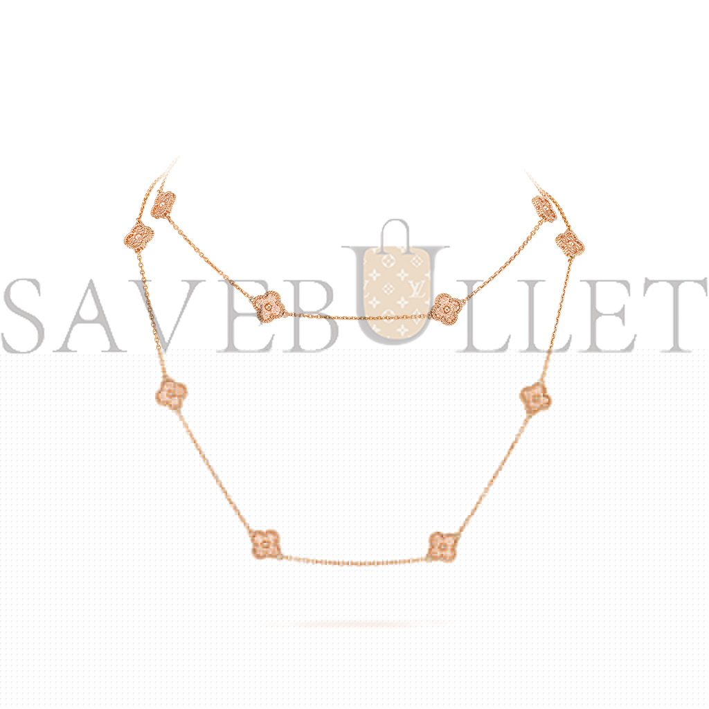 VAN CLEEF ARPELS SWEET ALHAMBRA LONG NECKLACE, 16 MOTIFS - ROSE GOLD  VCARO8DG00